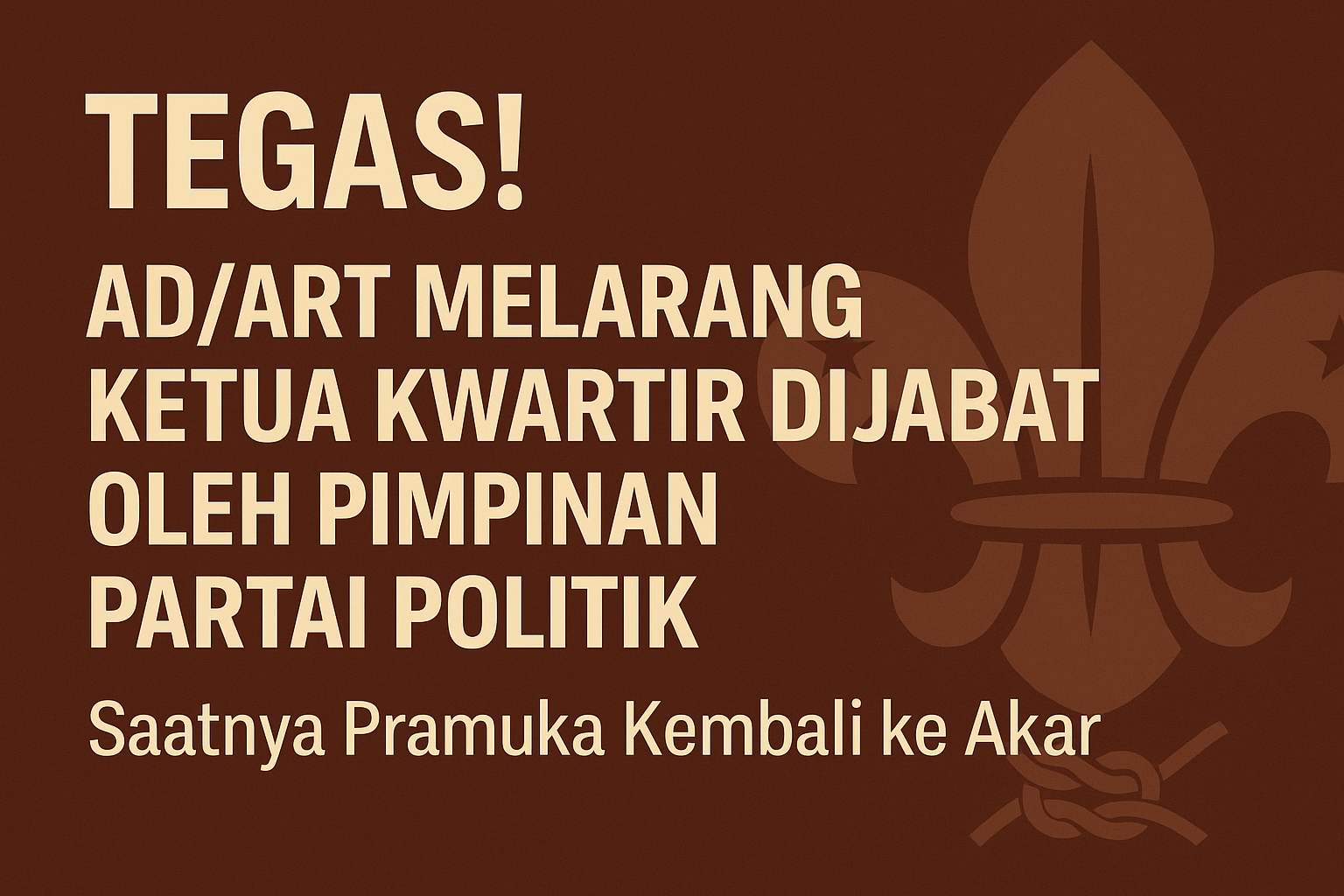 Tegas! AD/ART Melarang Ketua Kwartir Dijabat oleh Pimpinan…