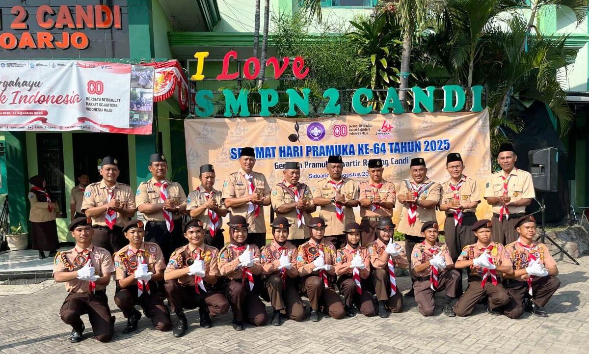 Kwarran Candi Selenggarakan Upacara Peringatan Hari Pramuka ke-64, Momentum Kebangkitan Pramuka Candi Nyawiji