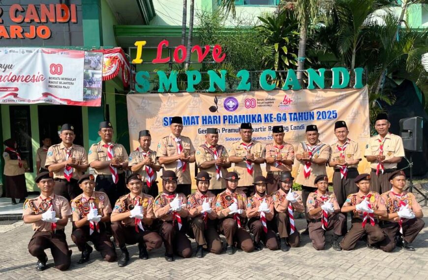 Kwarran Candi Selenggarakan Upacara Peringatan Hari Pramuka ke-64, Momentum Kebangkitan Pramuka Candi Nyawiji