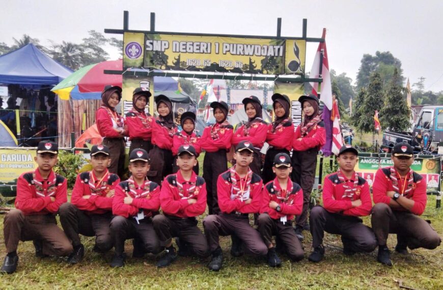 Kontingen Kwarran Purwojati Ikuti Jelajah Galang Jambore Cabang Banyumas dengan Semangat Tinggi