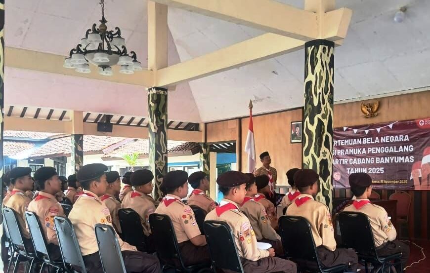 Dua Pramuka Penggalang Wakili Kwarran Purwojati dalam Pertemuan Bela Negara 2025