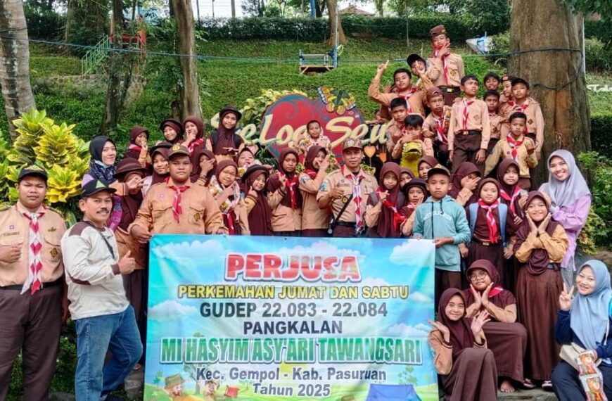 Pramuka MI Hasyim Asy’ari Gempol Tumbuhkan Semangat Kemandirian Dengan Perjusa